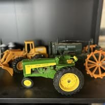Toy tractor on display